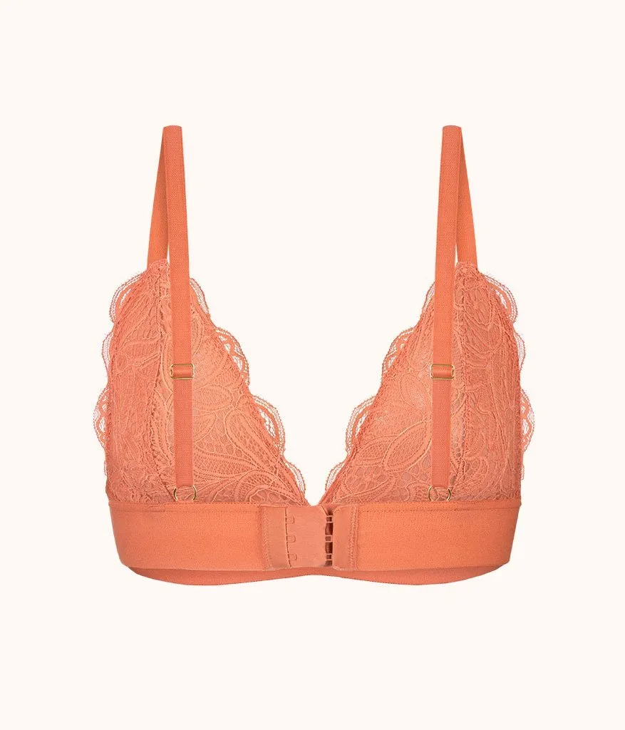The Long-Lined Lace Bralette: Terracotta