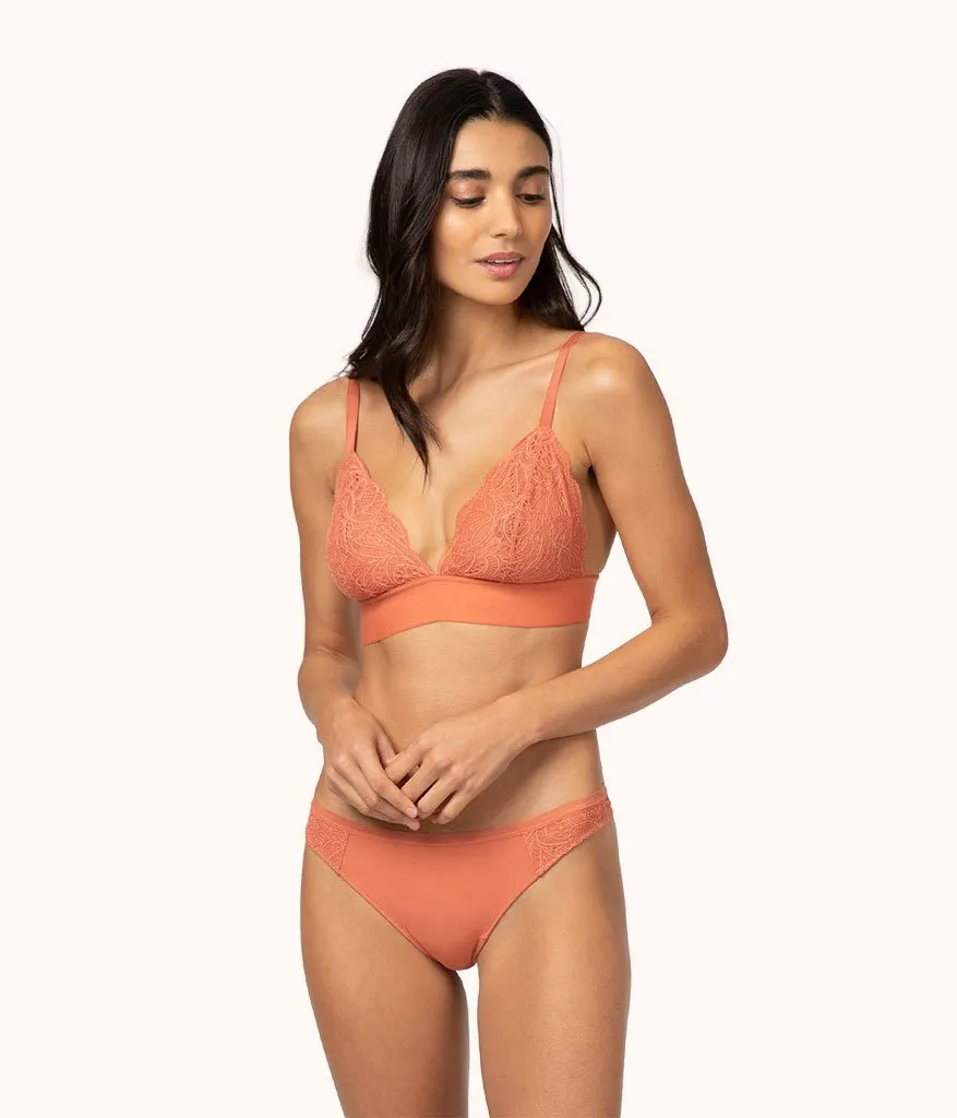 The Long-Lined Lace Bralette: Terracotta
