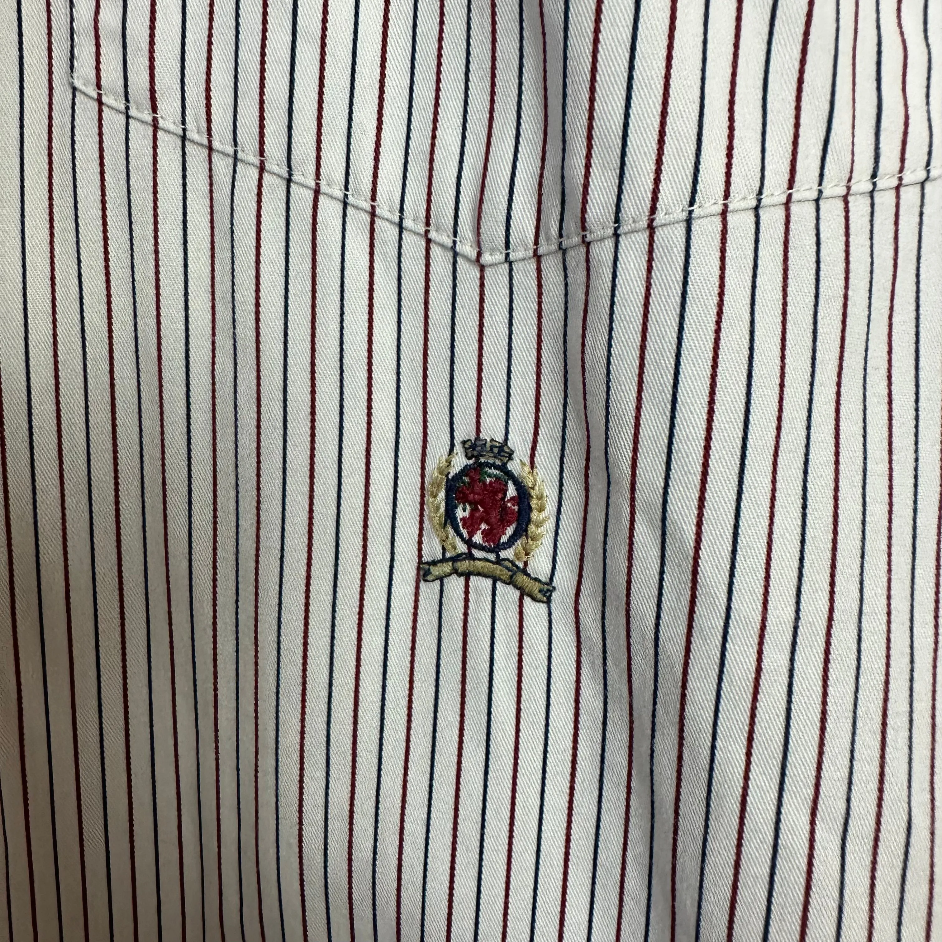 Tommy Hilfiger Striped Button Down Shirt Cotton Large