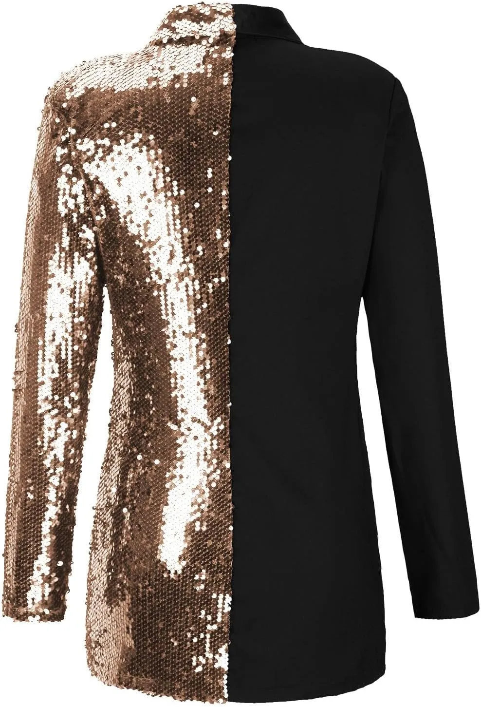 Trendy Sequin Blazer for Women Buttons Jackets Dress Casual Long Sleeve Lapel Blazers Outerwear with Pocket