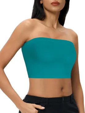 Tube Tops for Women Summer Crop Top Basic Casual Bandeau Going Out Strapless Short Shirt