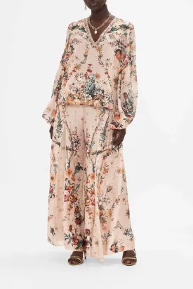 V-NECK BLOUSON SLEEVE BLOUSE