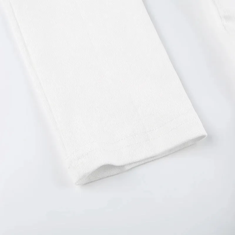 White Lace Patched Slim Sweet Top