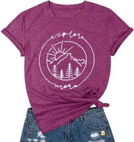 Women Hiking Mountain Tank Top Explore More Funny Graphic Shirts Adventure Workout Sleeveless Camping Tee