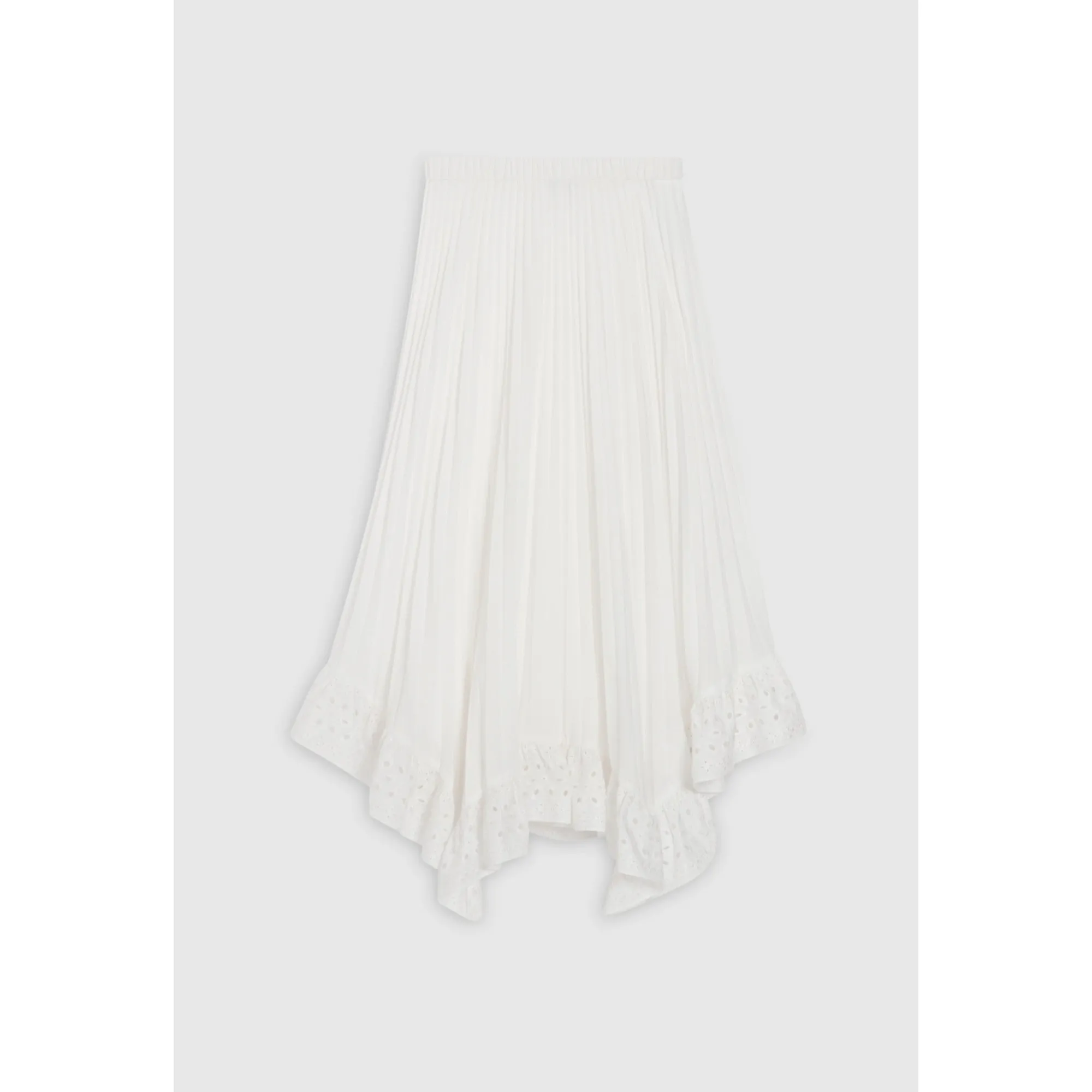 Women Off-White Pleated Mid-Length Skirt - Ecru