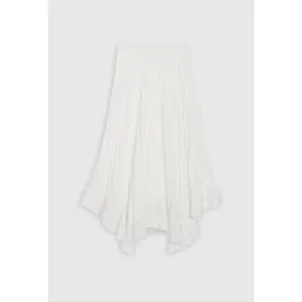 Women Off-White Pleated Mid-Length Skirt - Ecru
