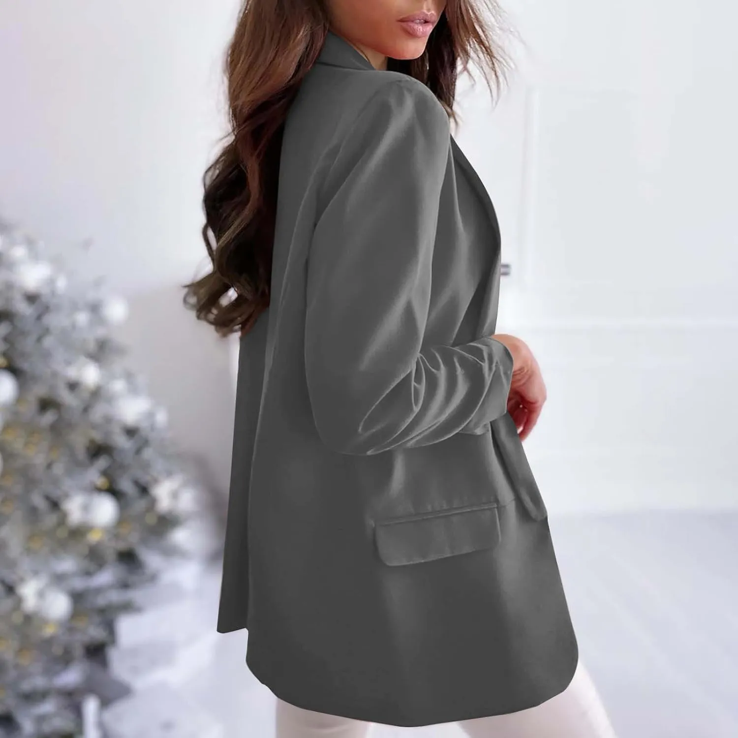 Womens Casual Blazer 2025 Spring Fall Fashion Long Sleeve Open Front Work Office Suit Jackets Business Casual Clothes
