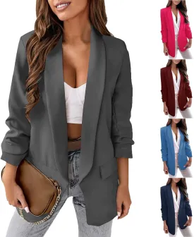 Womens Casual Blazer 2025 Spring Fall Fashion Long Sleeve Open Front Work Office Suit Jackets Business Casual Clothes